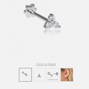 COPY - Maria Tash Diamond Trinity Threaded Stud